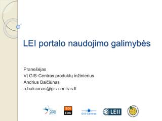 LEI portalo naudojimo galimybės