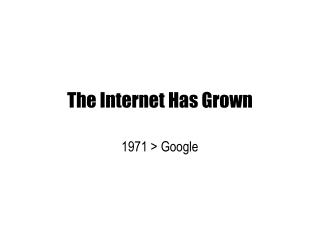 The Internet Has Grown