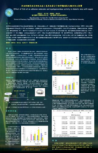 魚油對糖尿病合併敗血症小鼠其粘著分子與骨髓過氧化酶活性之影響