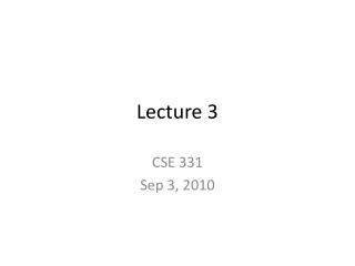 Lecture 3