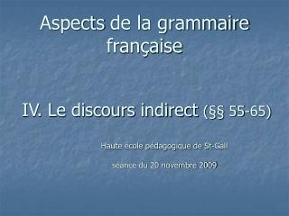 Aspects de la grammaire française