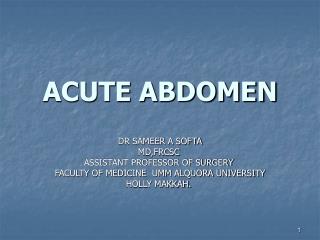 ACUTE ABDOMEN