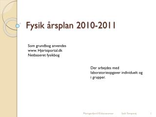 Fysik årsplan 2010-2011