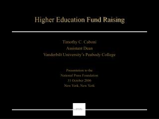 Higher Education Fund Raising