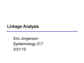 Linkage Analysis