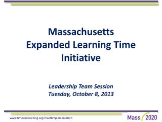 Massachusetts Expanded Learning Time Initiative