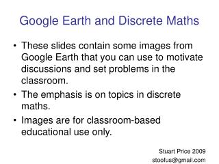 Google Earth and Discrete Maths