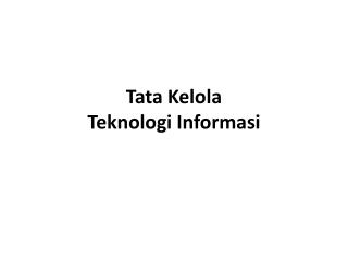 Tata Kelola Teknologi Informasi