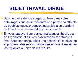 SUJET TRAVAIL DIRIGE