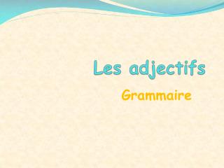 Les adjectifs