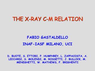 THE X-RAY C-M RELATION