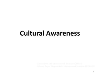 Cultural Awareness