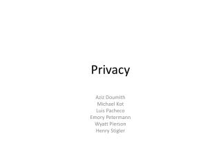 Privacy