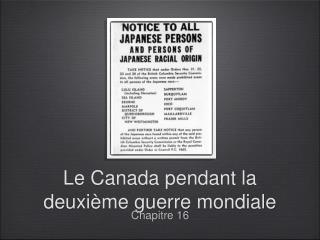 Le Canada pendant la deuxième guerre mondiale