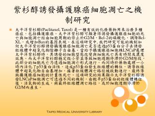 紫杉醇誘發攝護腺癌細胞凋亡之機制研究