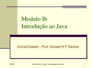 Modulo Ib Introdução ao Java