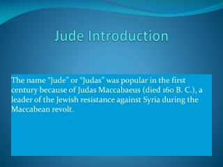 Jude Introduction