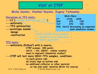Visit at ITEP
