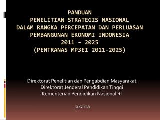 Direktorat Penelitian dan Pengabdian Masyarakat Direktorat Jenderal Pendidikan Tinggi