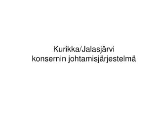 Kurikka/Jalasjärvi konsernin johtamisjärjestelmä