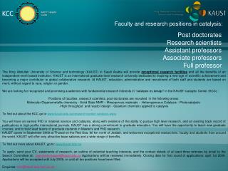 Post doctorates Research scientists Assistant professors Associate professors Full professor