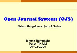 Open Journal Systems (OJS)