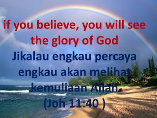 if you believe, you will see the glory of God