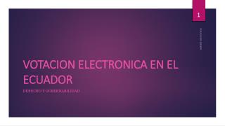 VOTACION ELECTRONICA EN EL ECUADOR