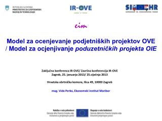 Model za ocenjevanje podjetniških projektov OVE