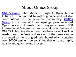 About Omics Group