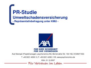 PR-Studie Umweltschadensversicherung - Repräsentativbefragung unter KMU -