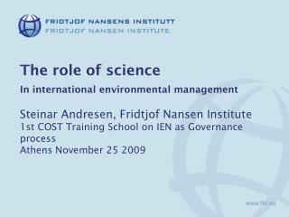The role of science
