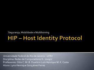 HIP – Host Identity Protocol