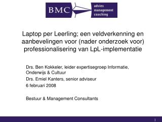 Drs. Ben Kokkeler, leider expertisegroep Informatie, Onderwijs &amp; Cultuur