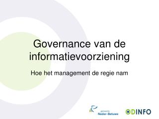 Governance van de informatievoorziening