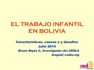 EL TRABAJO INFANTIL EN BOLIVIA