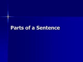 Parts of a Sentence