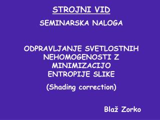 STROJNI VID SEMINARSKA NALOGA