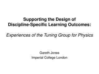 Gareth Jones Imperial College London