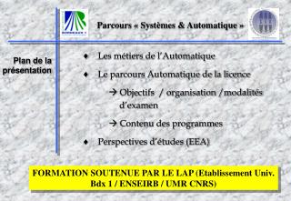 Parcours « Systèmes &amp; Automatique »