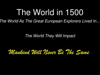 The World in 1500