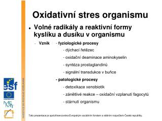 Oxidativní stres organismu