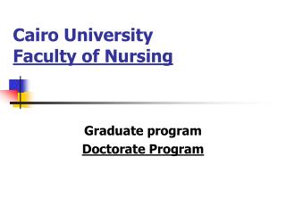 Cairo University Faculty of Nursing