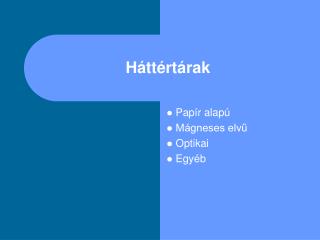 Háttértárak