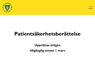 Patientsäkerhetsberättelse