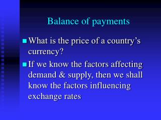 Balance of payments