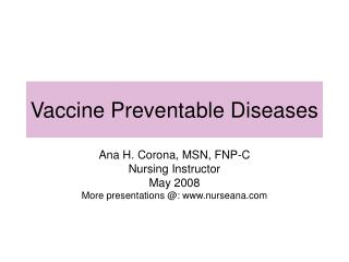 Vaccine Preventable Diseases