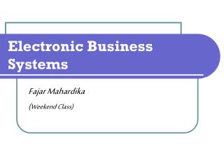 Electronic Business Systems