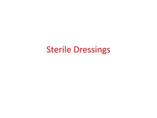 Sterile Dressings