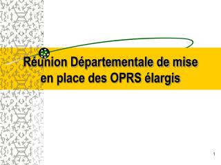 Réunion Départementale de mise en place des OPRS élargis